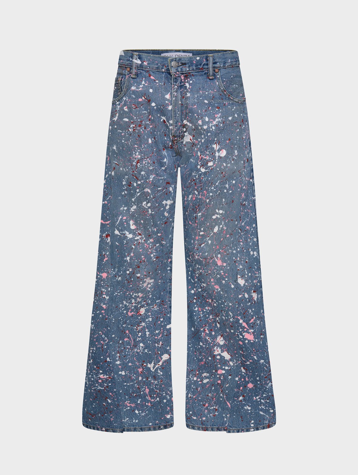 Dalston Wide Leg Painted Jeans Light Blue| E.L.V. Denim – ELV Denim