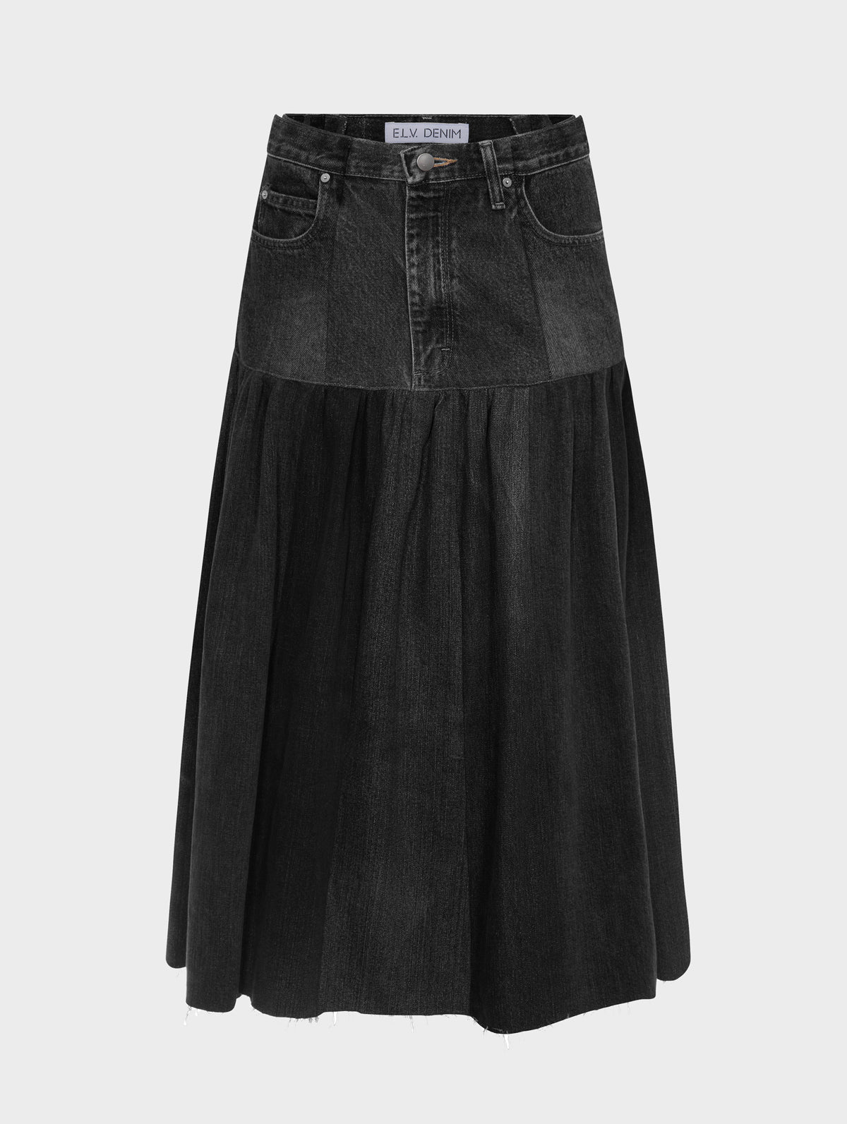 Harvard Denim Skirt Charcoal | E.L.V. Denim – ELV Denim