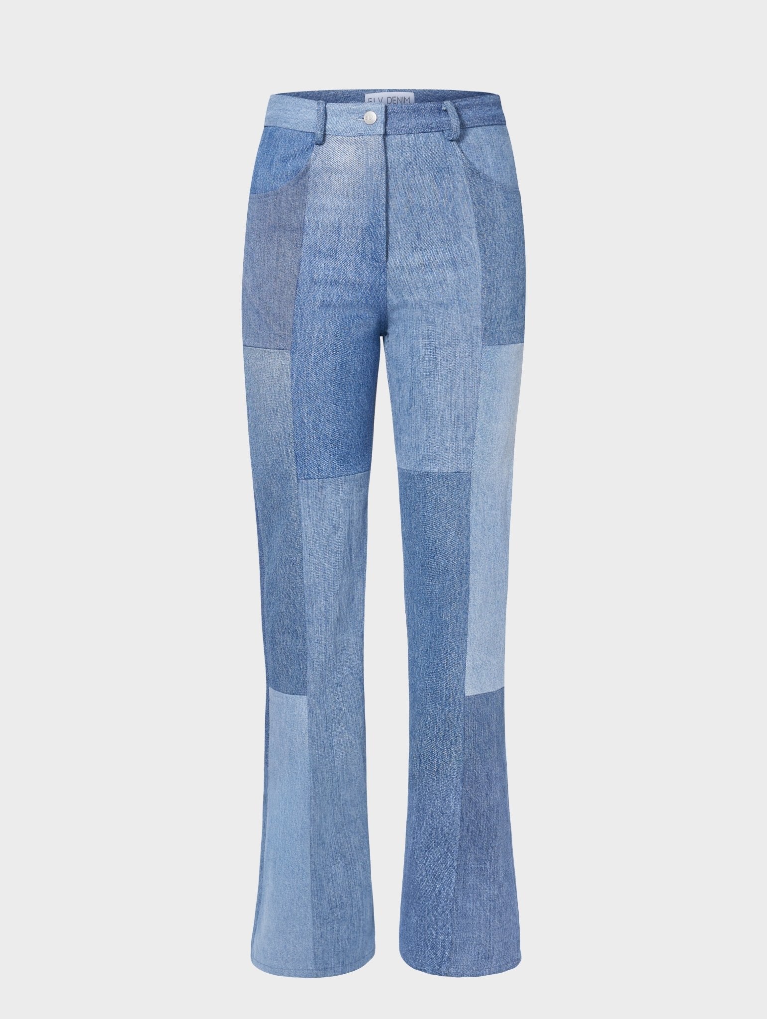 Upcycled patchwork wide leg jeans- regular blue or BLACK denim – Heke design