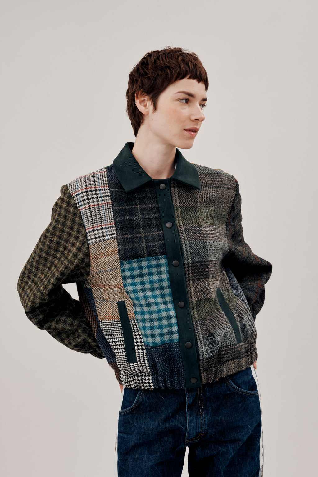 Kara Bomber Jacket Harris Tweed