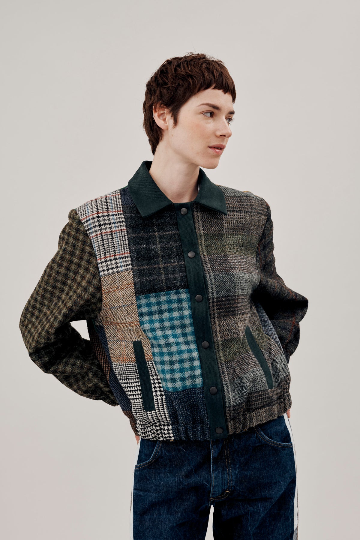 Kara Bomber Jacket Harris Tweed