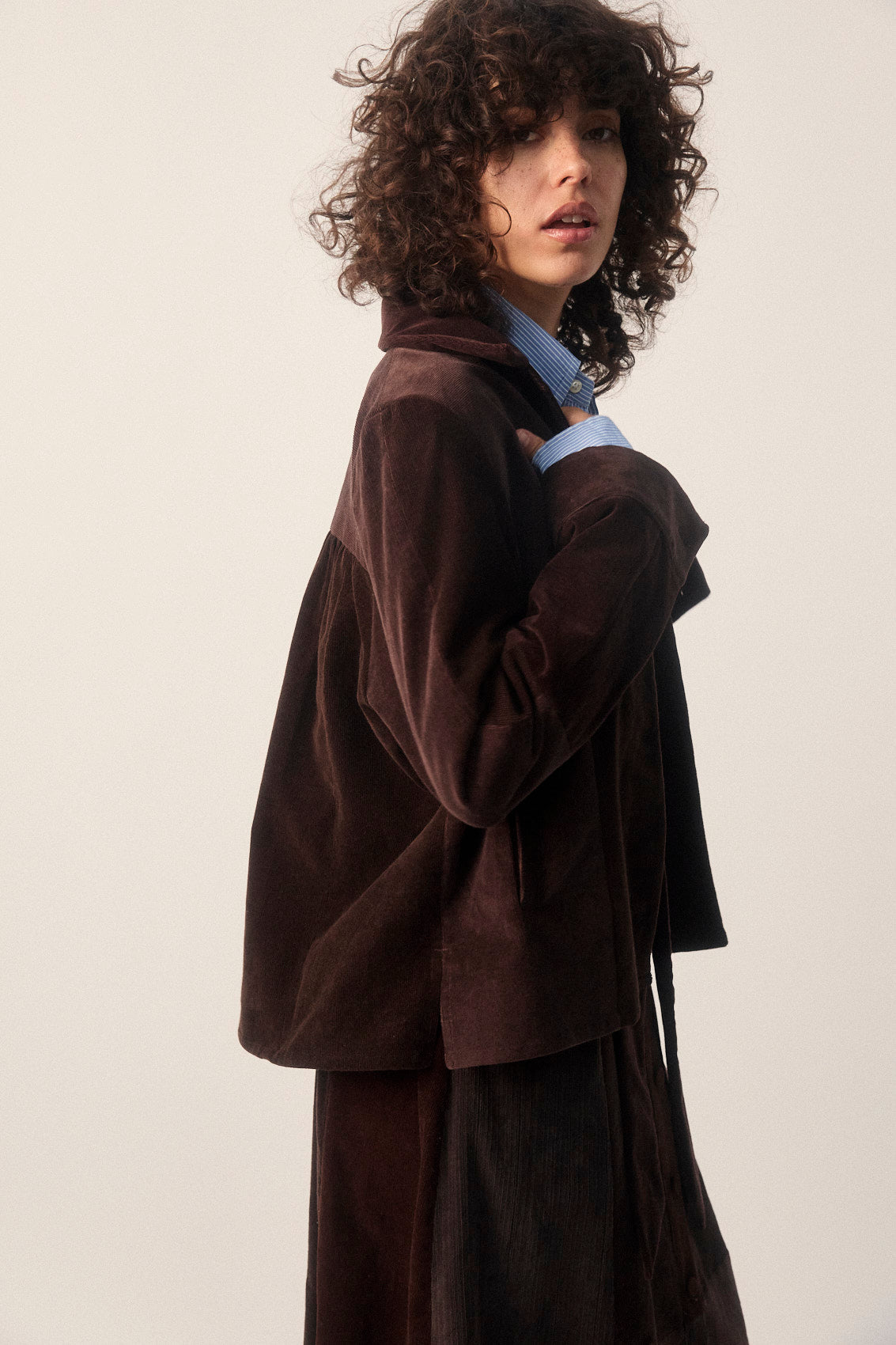 Chocolate Corduroy Frankie Jacket
