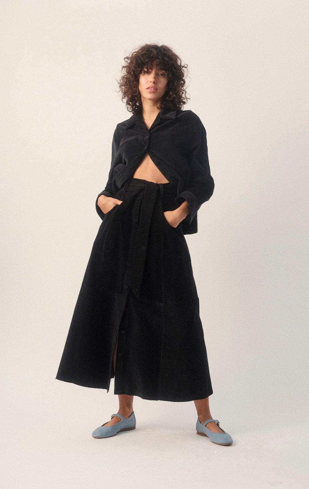 Black Corduroy Frankie Skirt