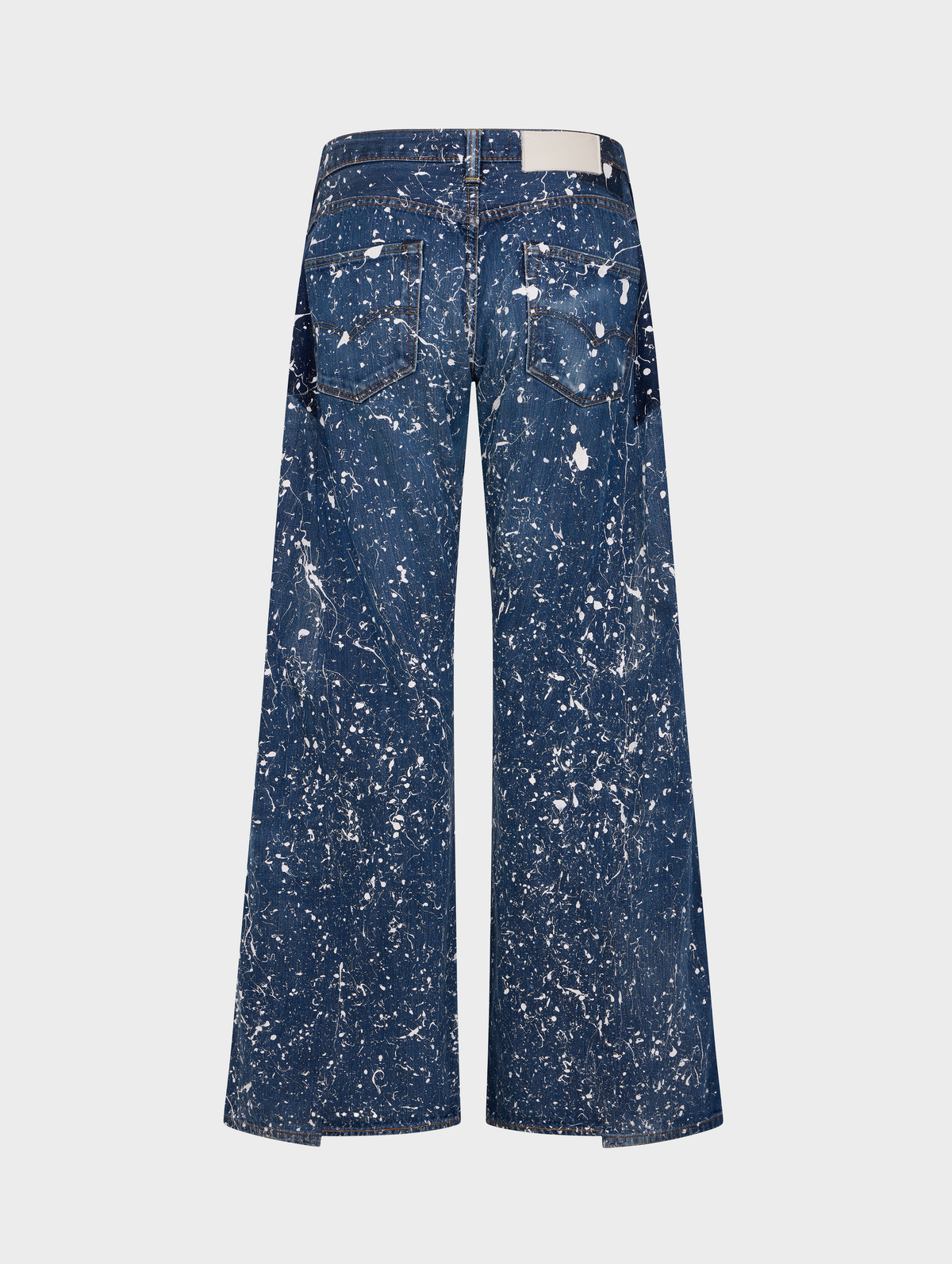 Dalston Wide Leg Painted Jeans Dark Blue