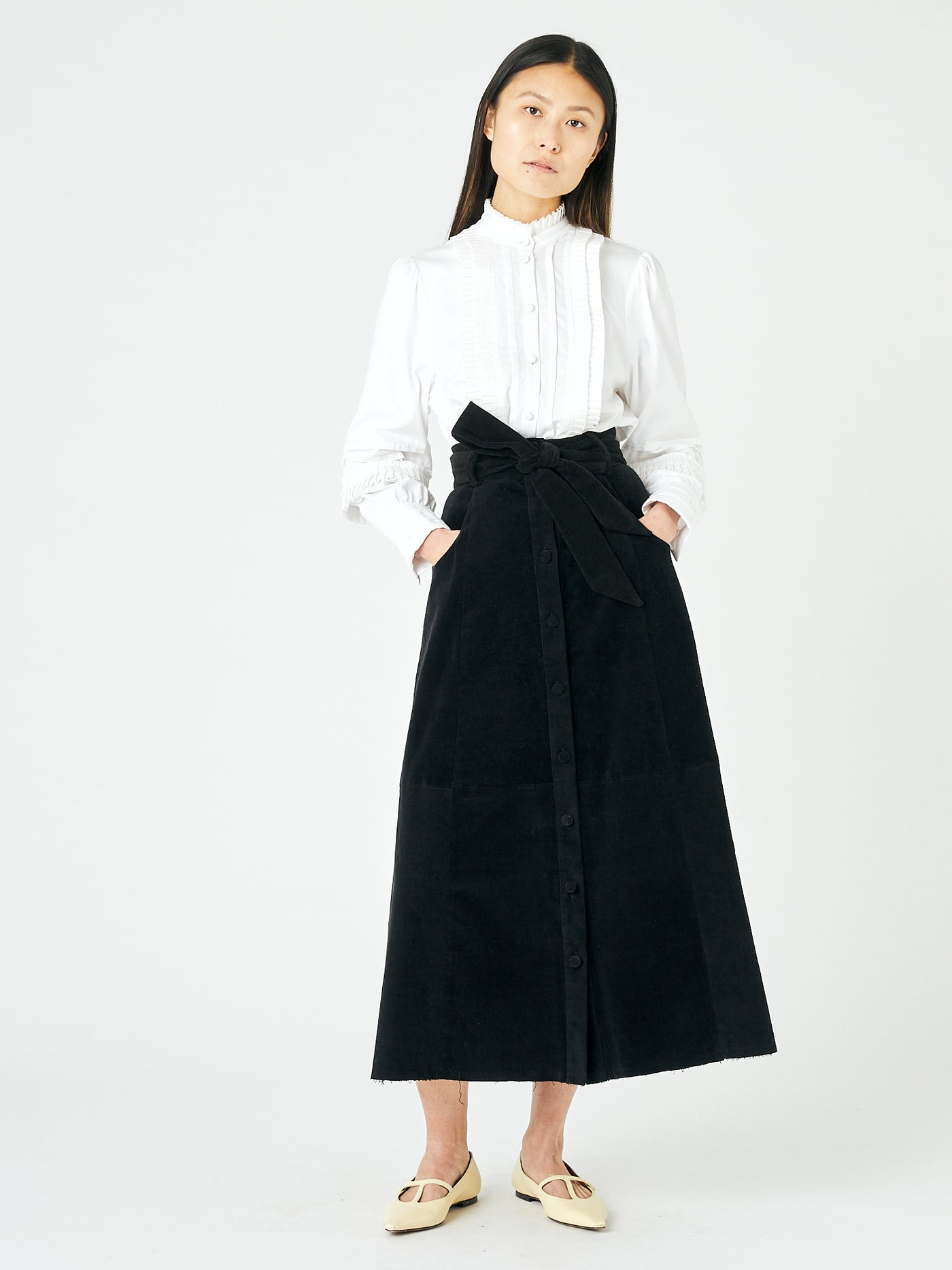 Black Corduroy Frankie Skirt