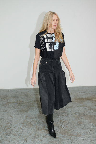 Harvard Denim Skirt Charcoal