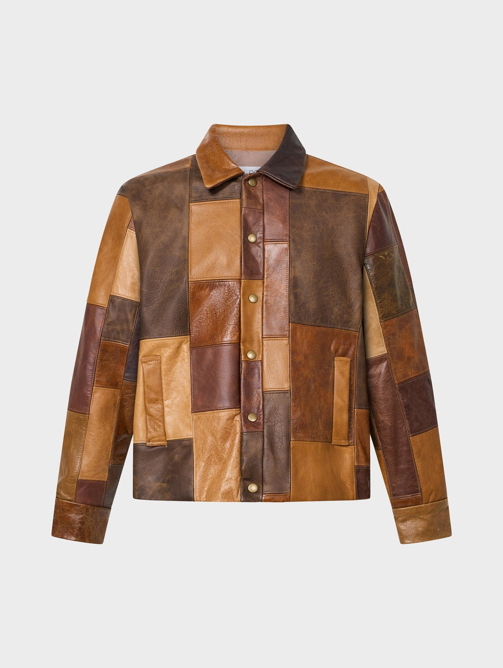 Bailey Bomber Jacket Patchwork Leather Brown - ELV Denim