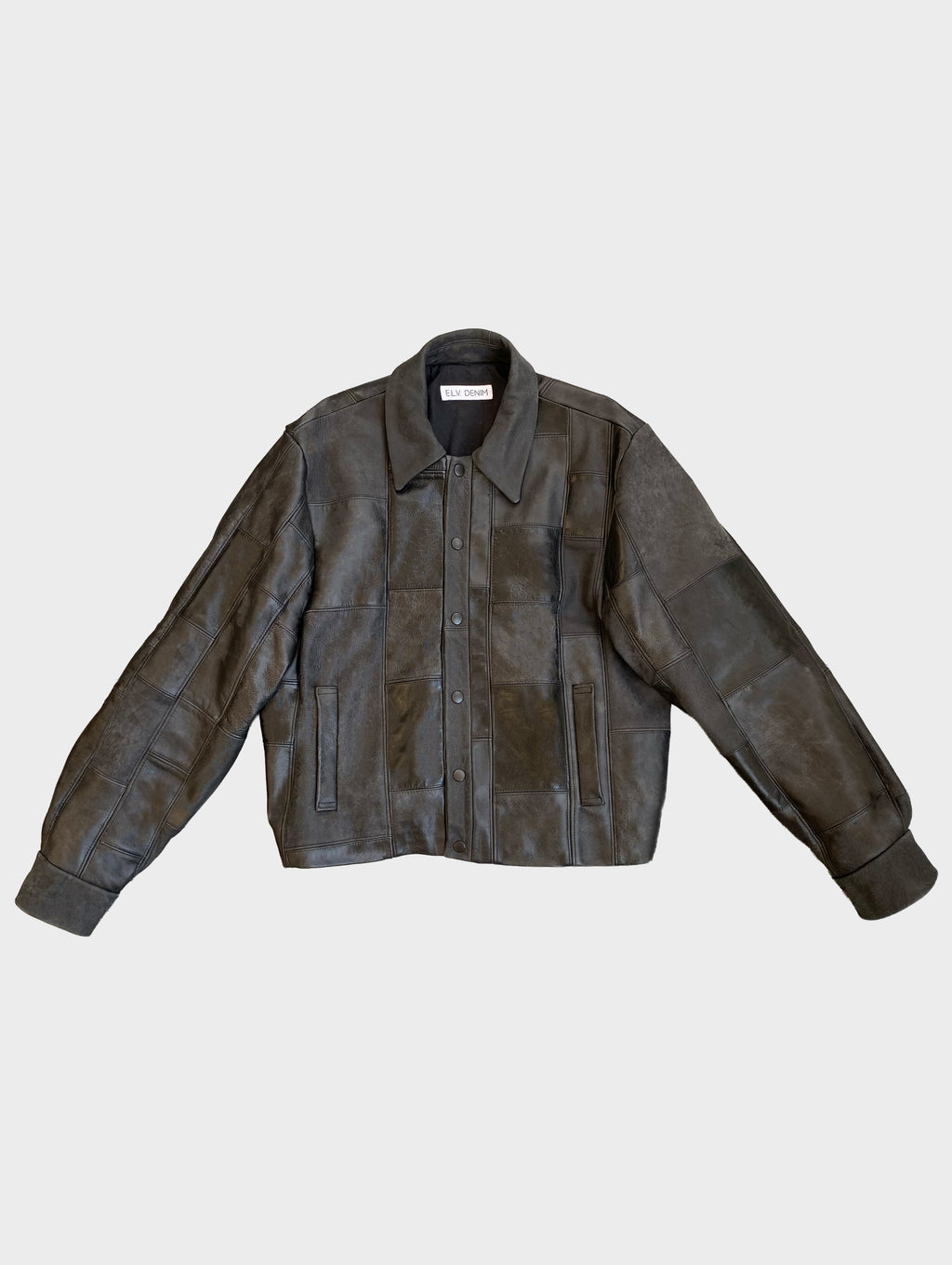 Charcoal Black Leather Bailey Bomber | One-of-a-kind