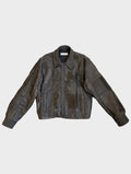 Charcoal Black Leather Bailey Bomber | One-of-a-kind
