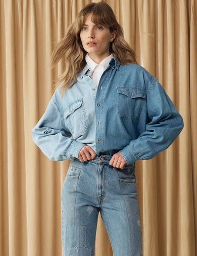 Classic Denim Shirt Mid Light Blue - E.L.V. Denim