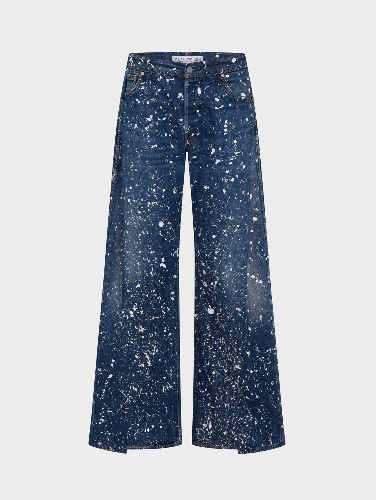 Dalston Wide Leg Painted Jeans Dark Blue - ELV Denim