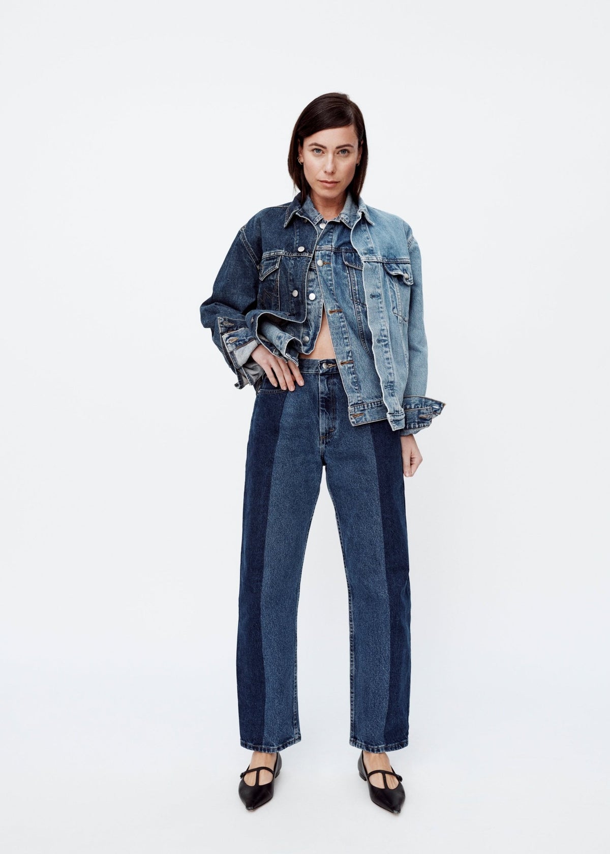 Dark Mid Blue Contrast Boyfriend Jean - ELV Denim
