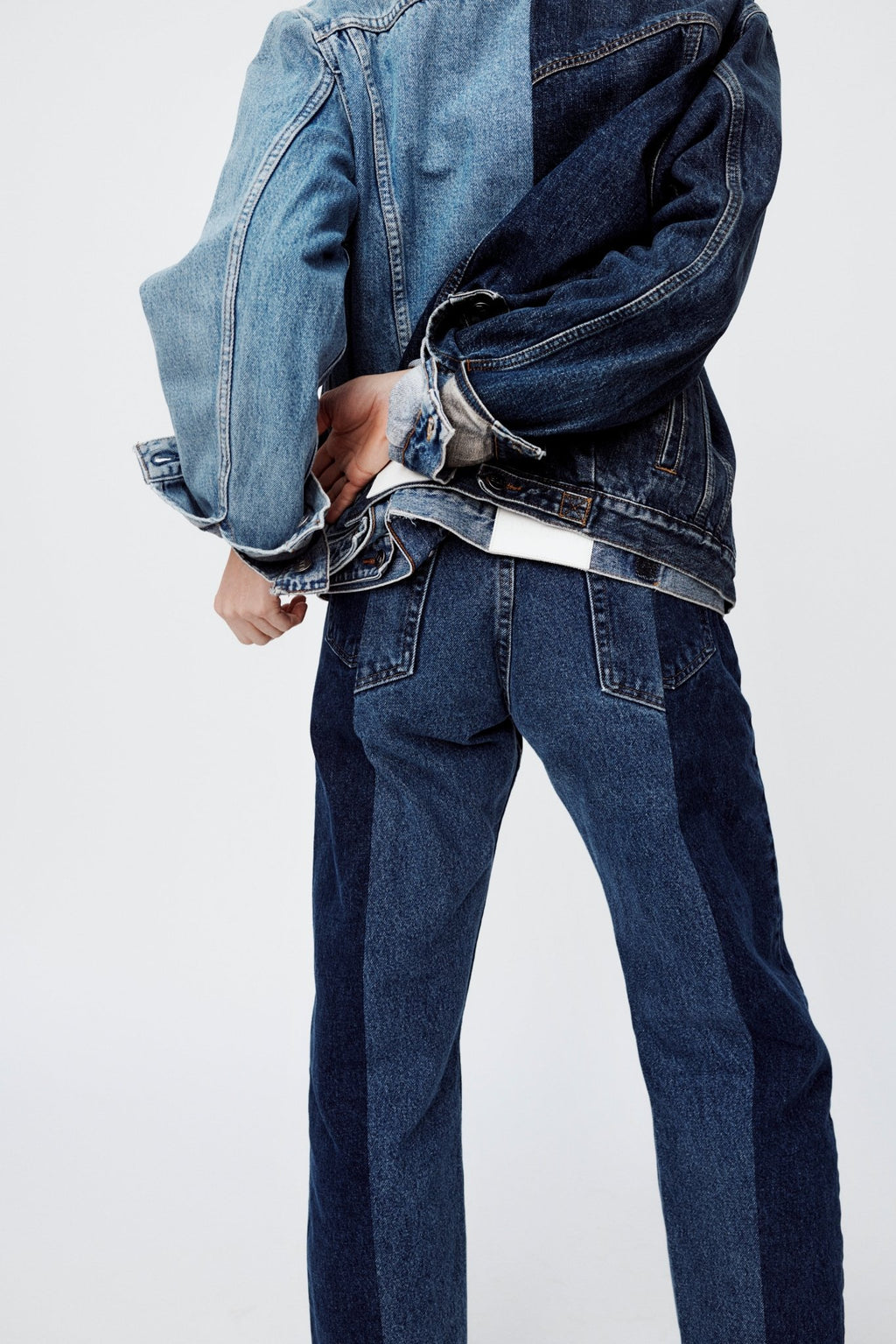 Dark Mid Blue Contrast Boyfriend Jean - ELV Denim