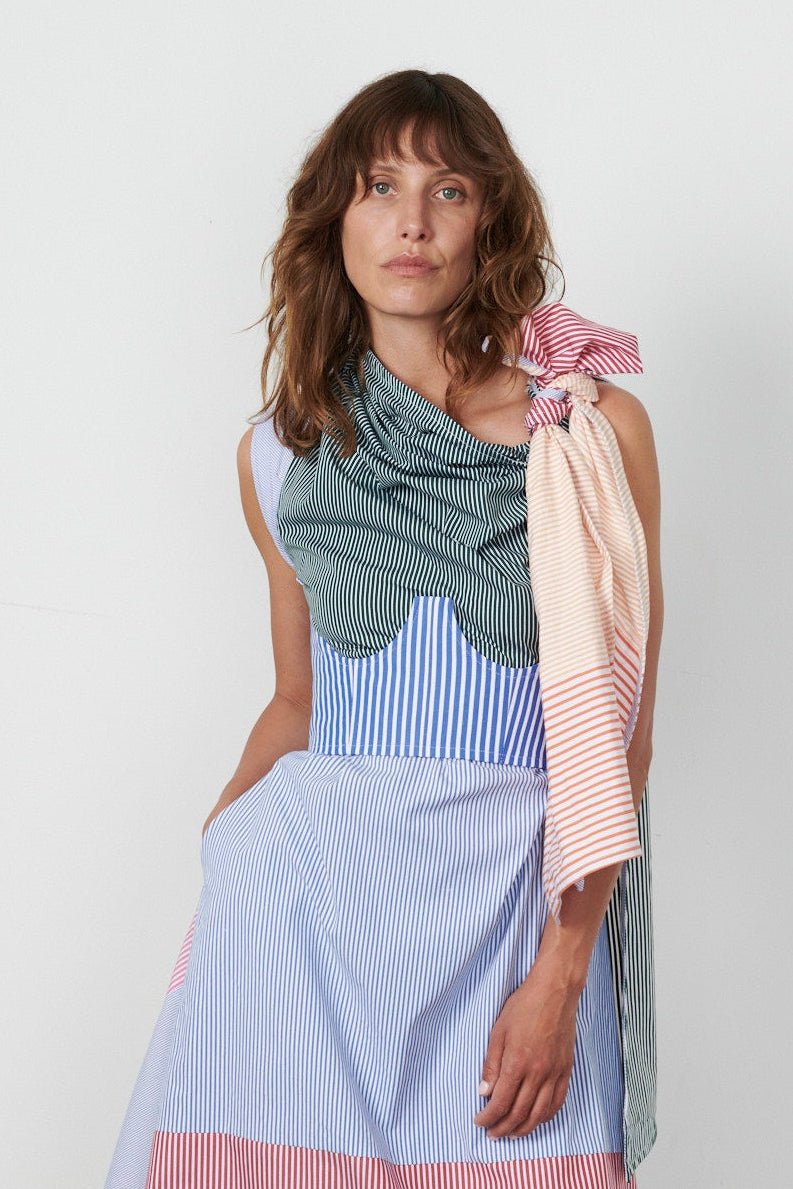 Delphie Corset Stripe Cotton Poplin - ELV Denim