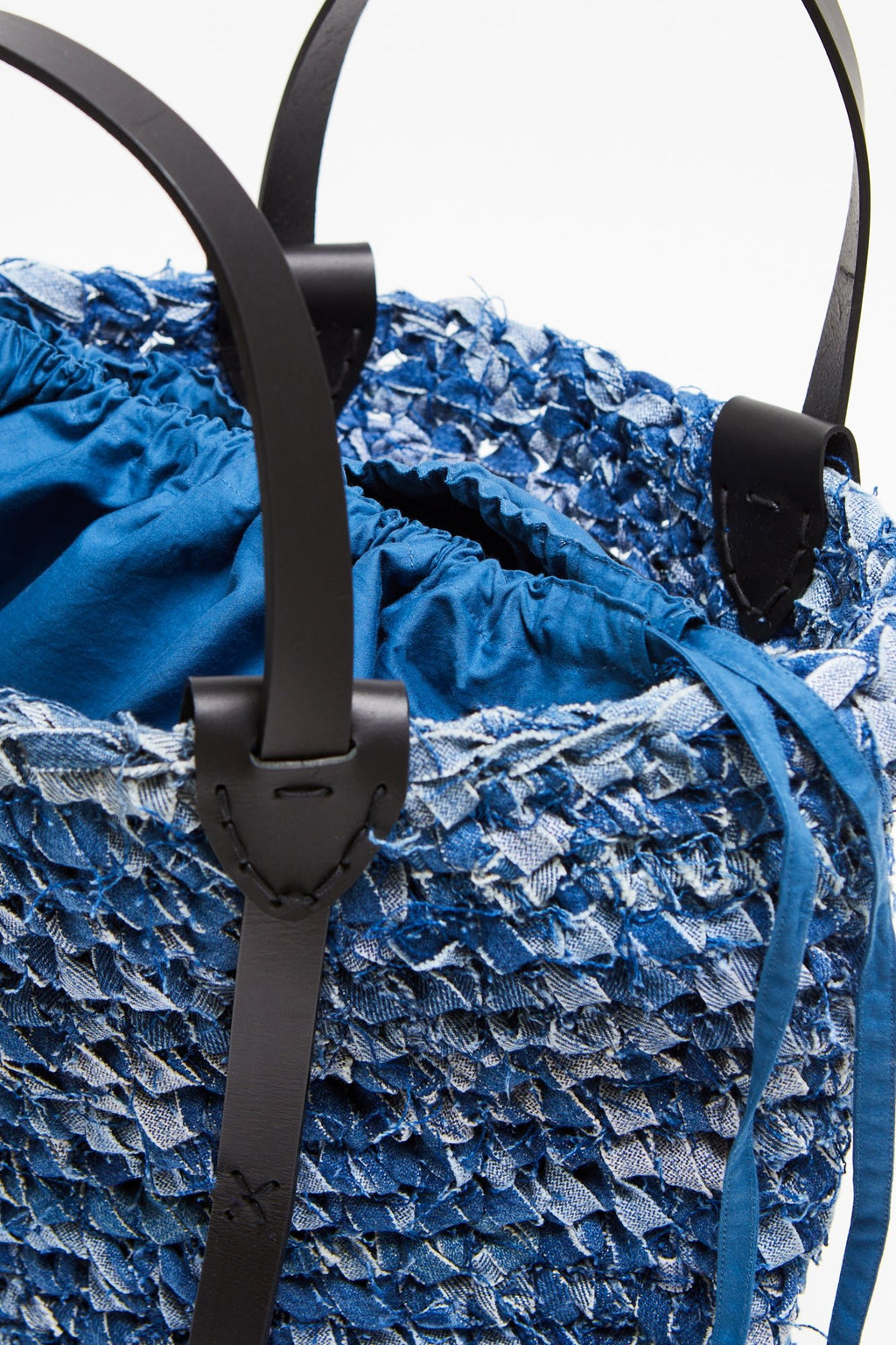 Denim Crochet Tote Bag Blue - E.L.V. Denim