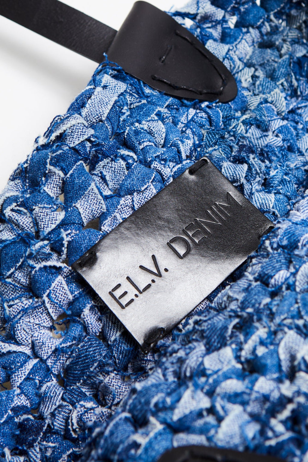 Denim Crochet Tote Bag Blue - E.L.V. Denim