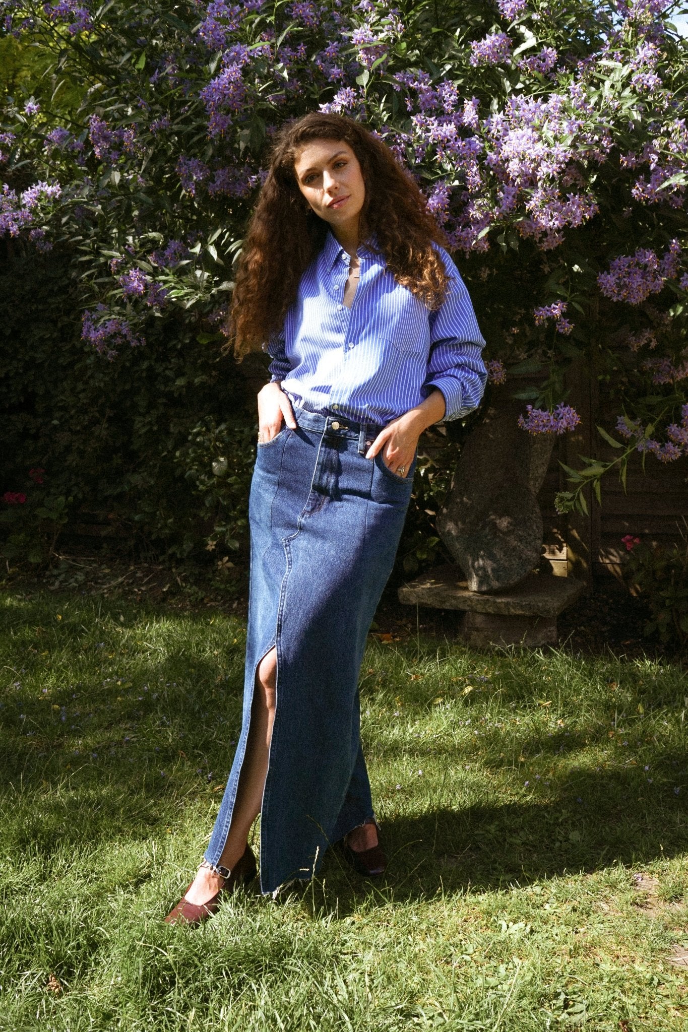 Denim Maxi Skirt Dark Blue - ELV Denim