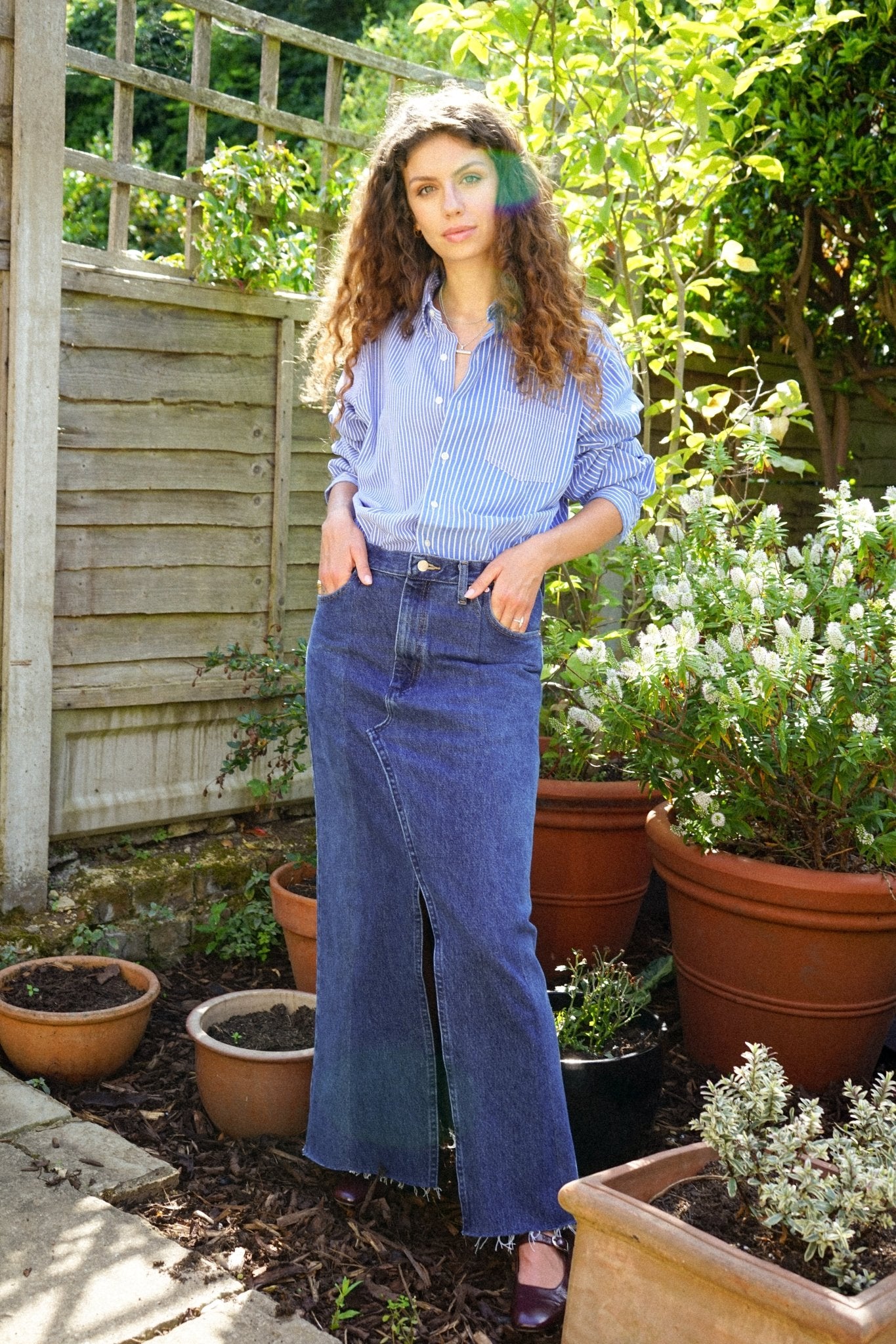 Denim Maxi Skirt Dark Blue - ELV Denim