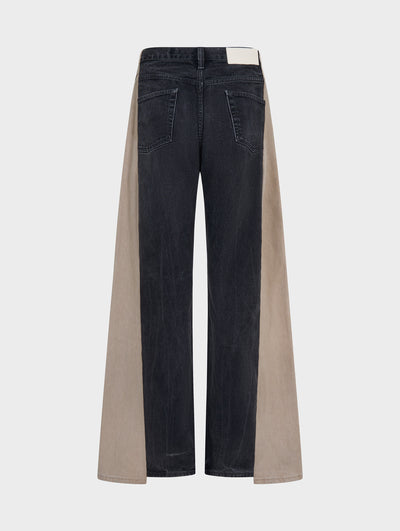 Freya Wide Leg Jeans Beige Black