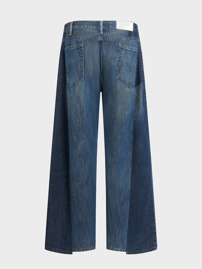 Siouxie Wide Leg Zip Jeans Dark Blue