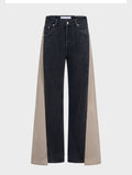 Freya Wide Leg Jeans Beige Black - ELV Denim