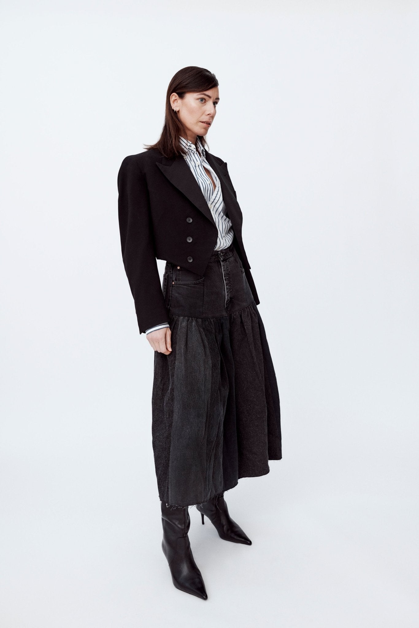 Harvard Denim Skirt Charcoal - ELV Denim