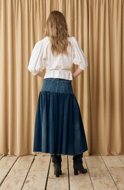 Harvard Denim Skirt Dark Blue - E.L.V. Denim