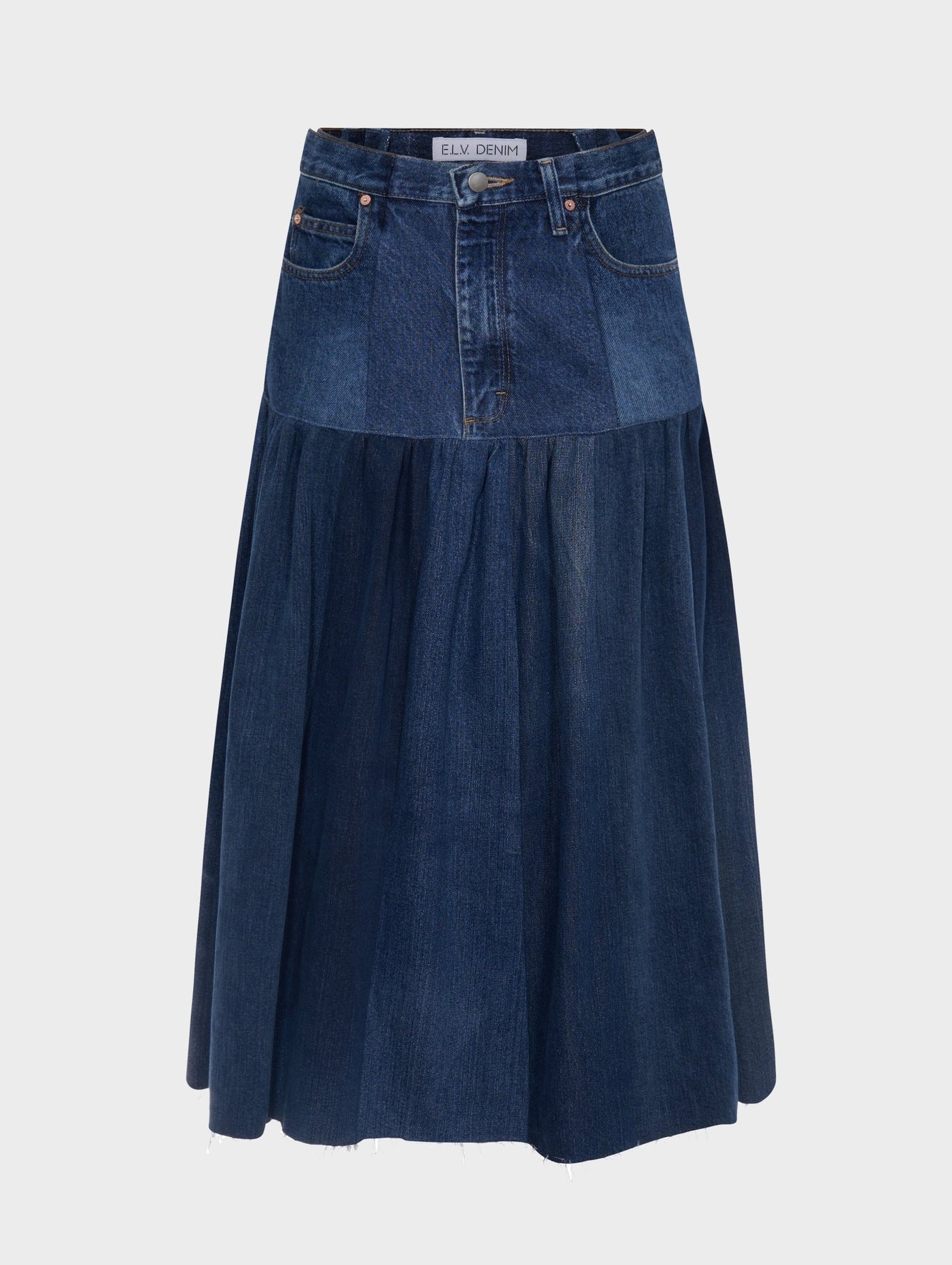 Harvard Denim Skirt Dark Blue - E.L.V. Denim