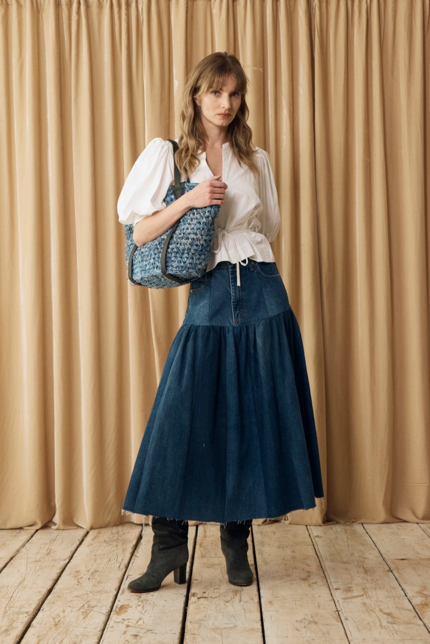 Harvard Denim Skirt Dark Blue - E.L.V. Denim