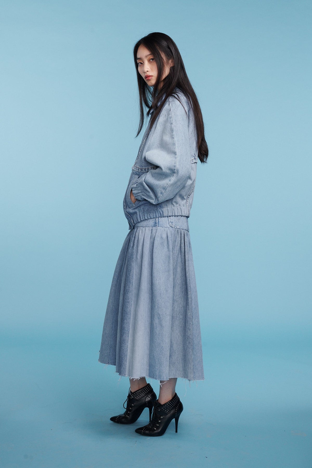 Kara Bomber Jacket Denim Light Blue | E.L.V. Denim – ELV Denim