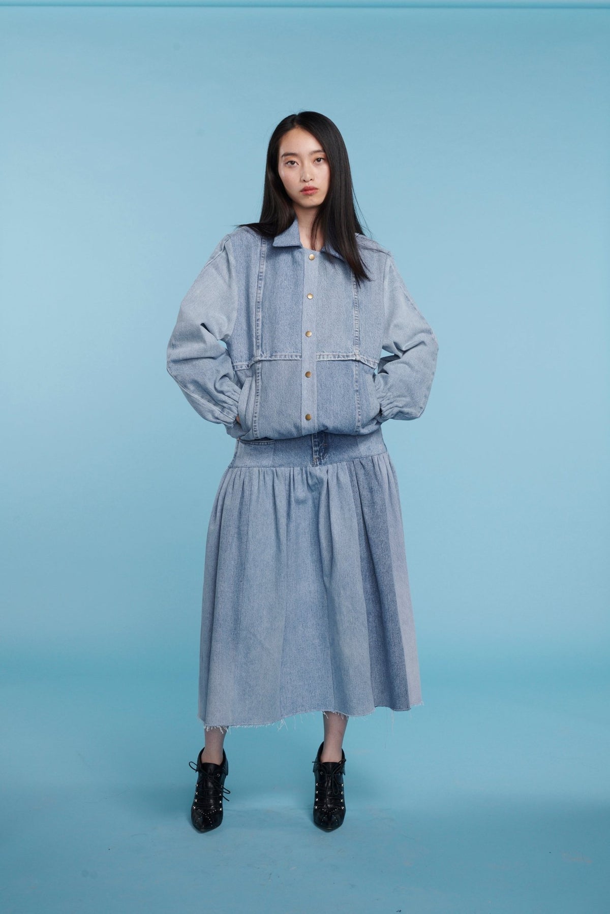 Kara Bomber Jacket Denim Light Blue | E.L.V. Denim – ELV Denim