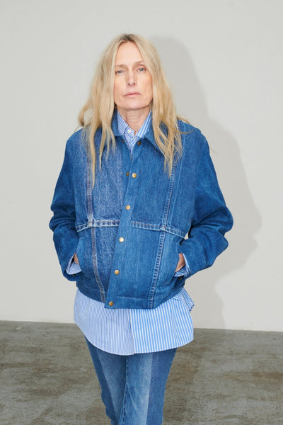 Kara Bomber Jacket Denim Mid Blue - ELV Denim