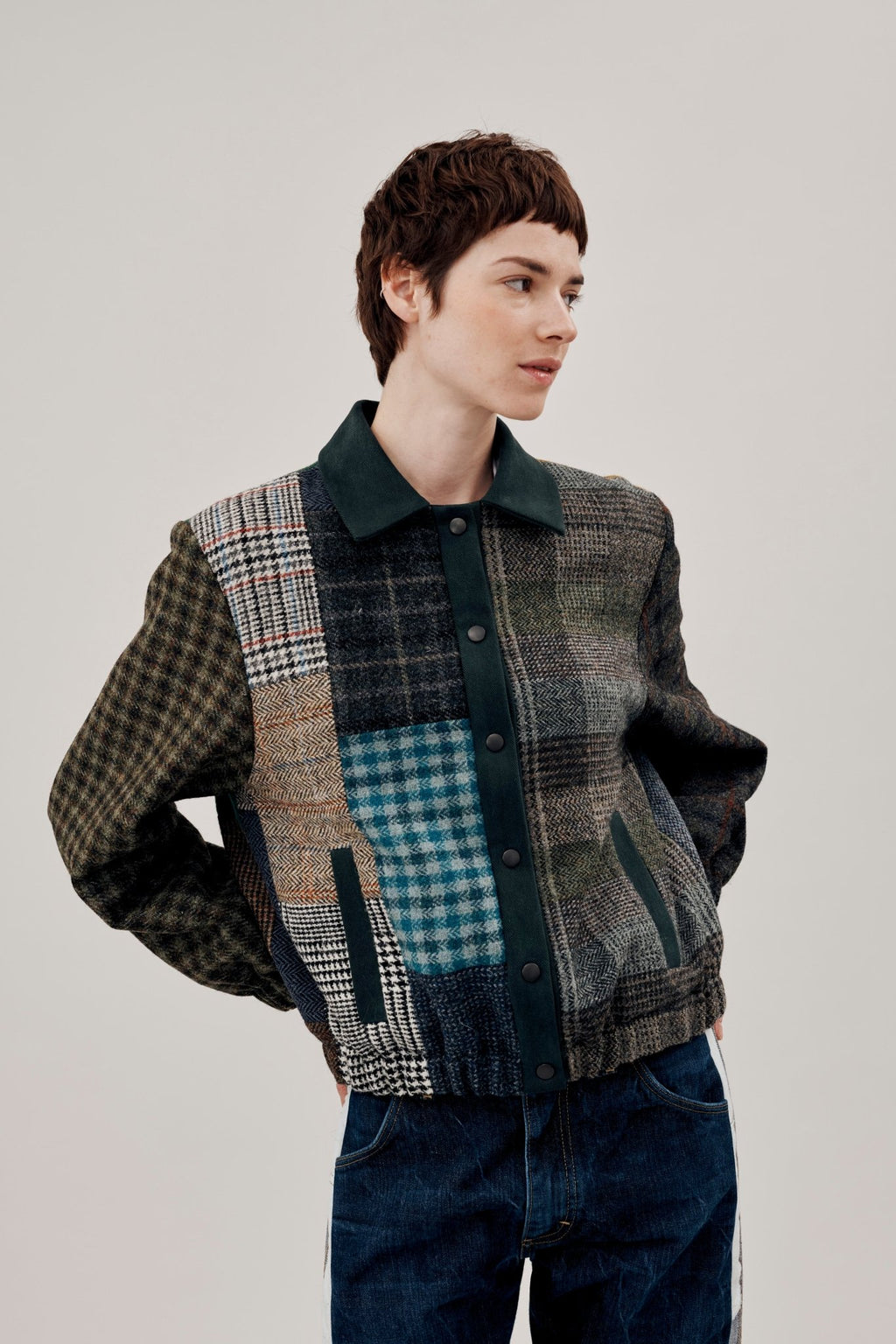 Kara Bomber Jacket Harris Tweed - ELV Denim