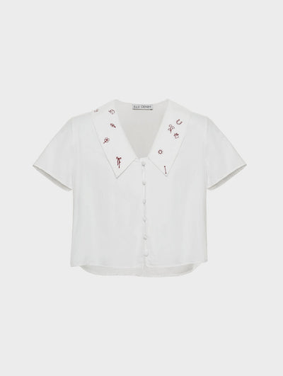 Love Lucky Embroidered Top - ELV Denim