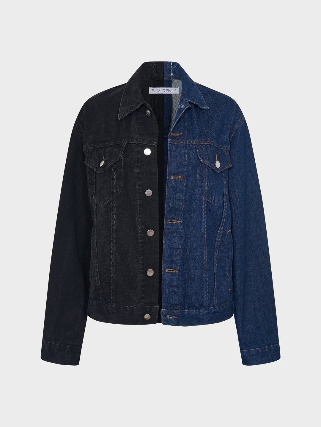 Men's Classic Denim Jacket Black Dark Blue - ELV Denim