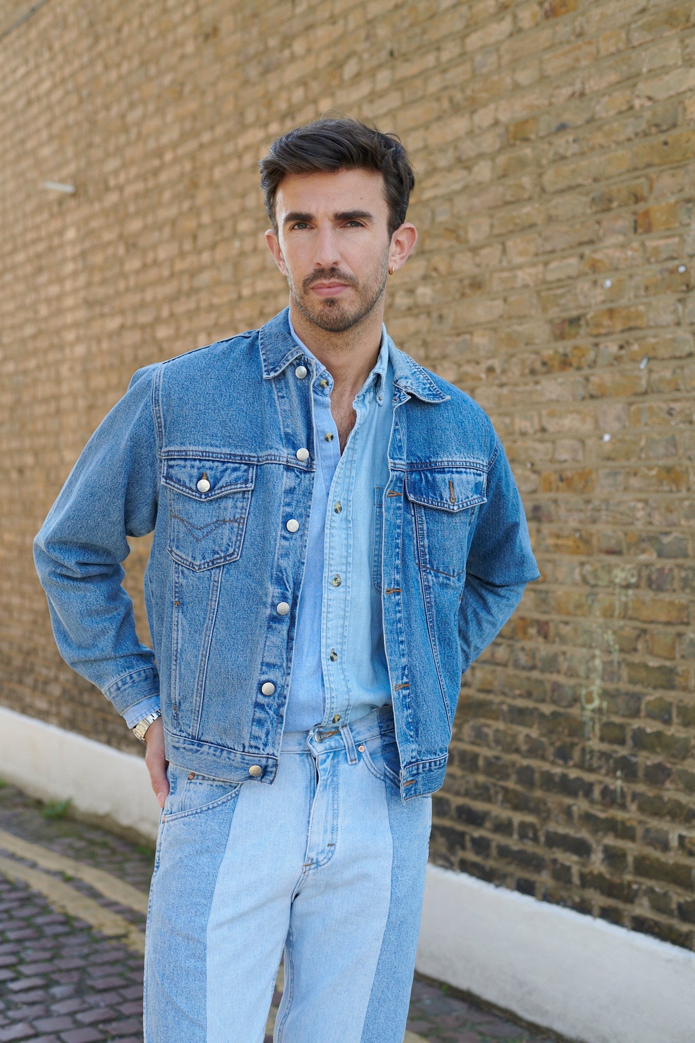 Men's Classic Denim Jacket Mid Blue | E.L.V. Denim M-L Men's Classic Denim Jacket Mid Blue | E.L.V. Denim M-L
