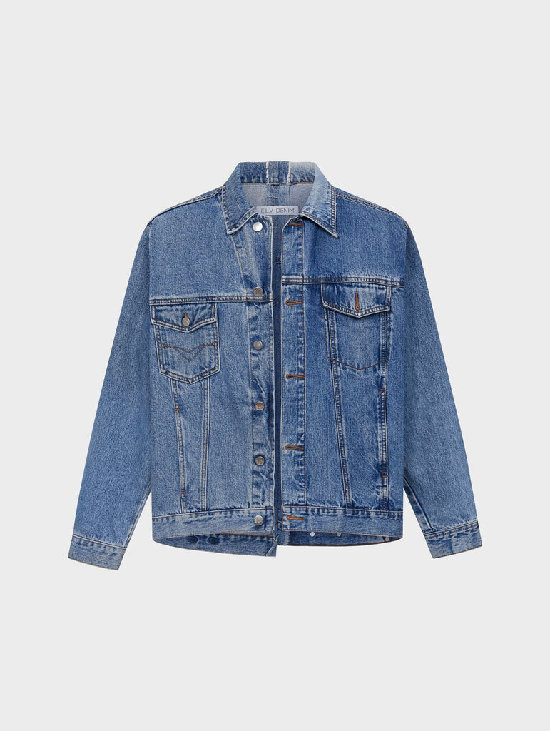 ジャケット E.L.V. Denim Jackets mens-classic-denim-jacket-mid-
