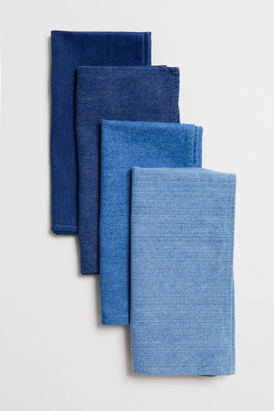 Ombre Large Denim Napkins Set of Four - ELV Denim