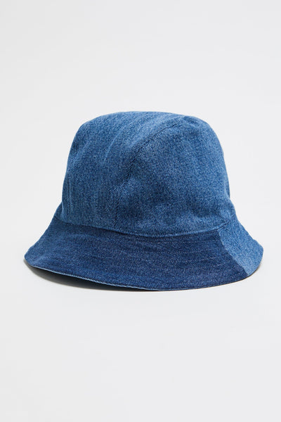 Reversible Denim Bucket Hat Mid Light Blue - E.L.V. Denim