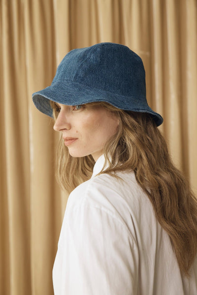 Reversible Denim Bucket Hat Mid Light Blue - E.L.V. Denim