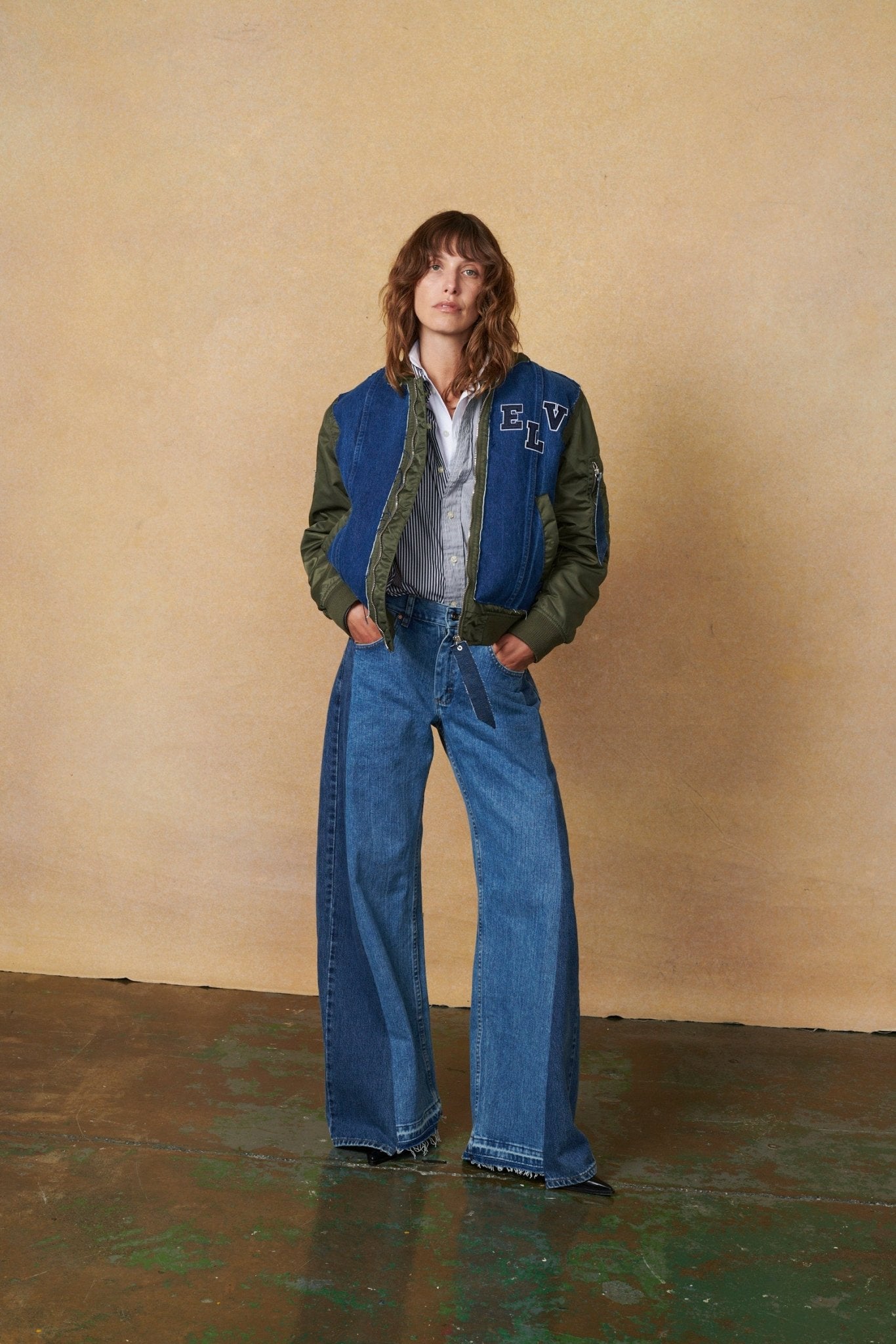 Rio Bomber Khaki Mid Blue - ELV Denim