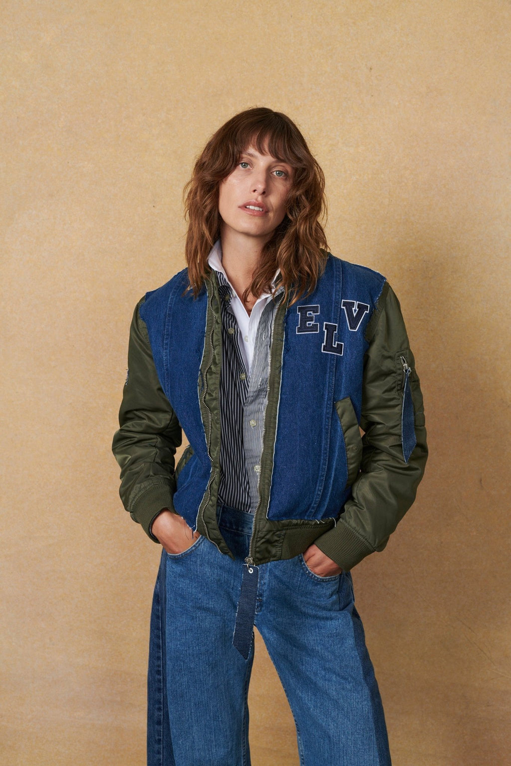 Rio Bomber Khaki Mid Blue - ELV Denim