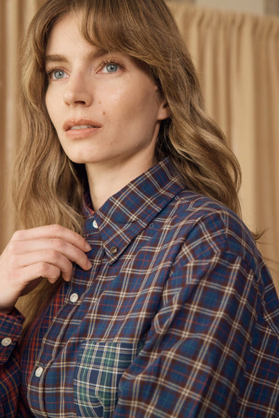 Simone Shirt Check Poplin Cotton - ELV Denim