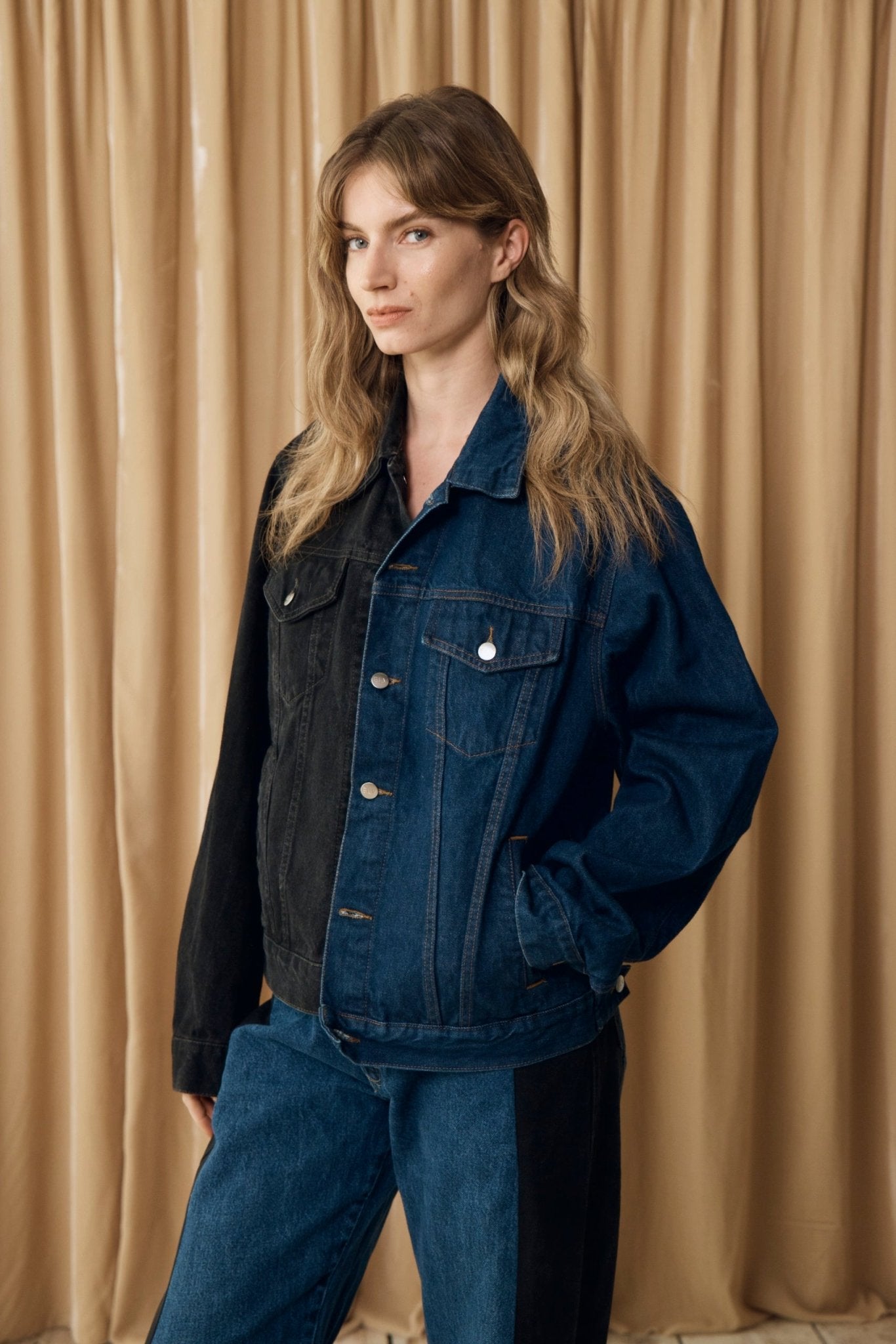 Classic Denim Jacket Black/Dark Blue | Upcycled – ELV Denim