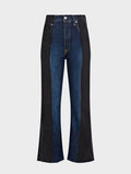 Black Dark Blue Contrast Flare Jean - E.L.V. Denim