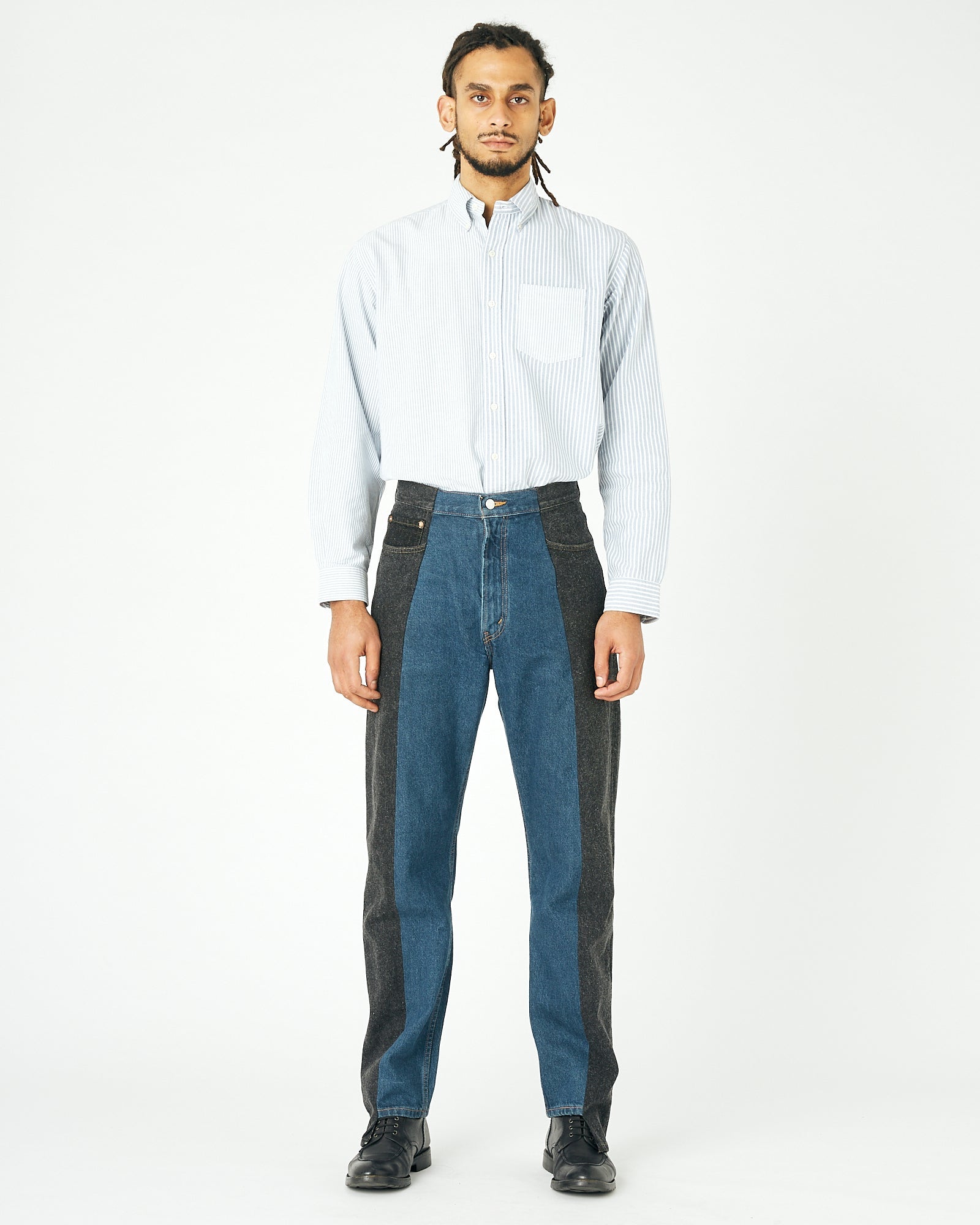 Black Dark Blue Contrast Garçon Jean - E.L.V. Denim