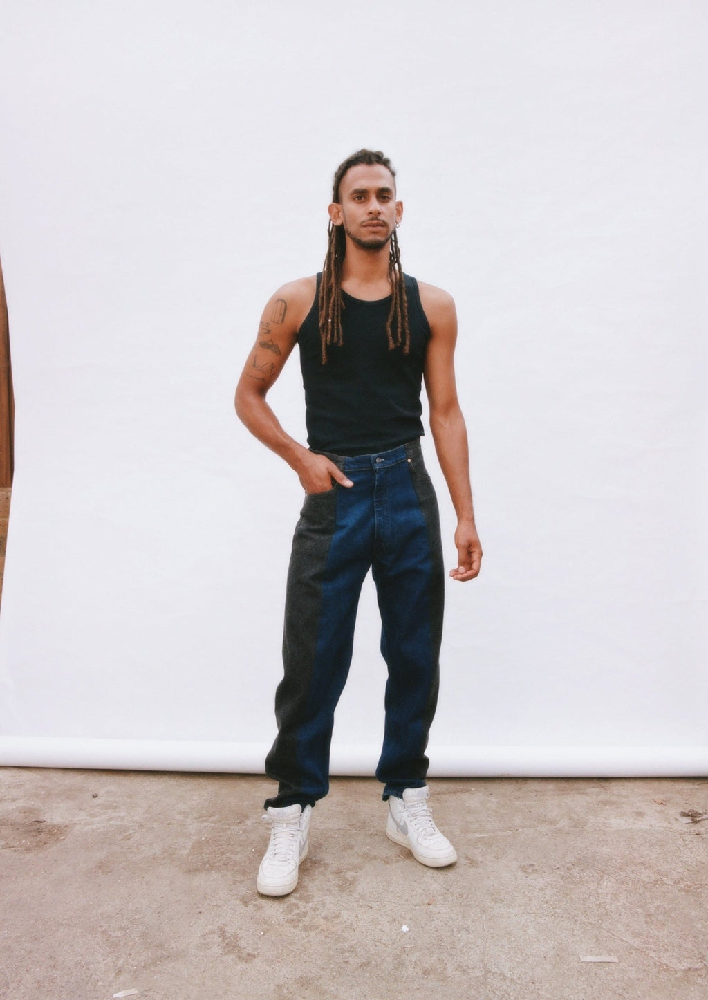 Black Dark Blue Contrast Garçon Jean - E.L.V. Denim