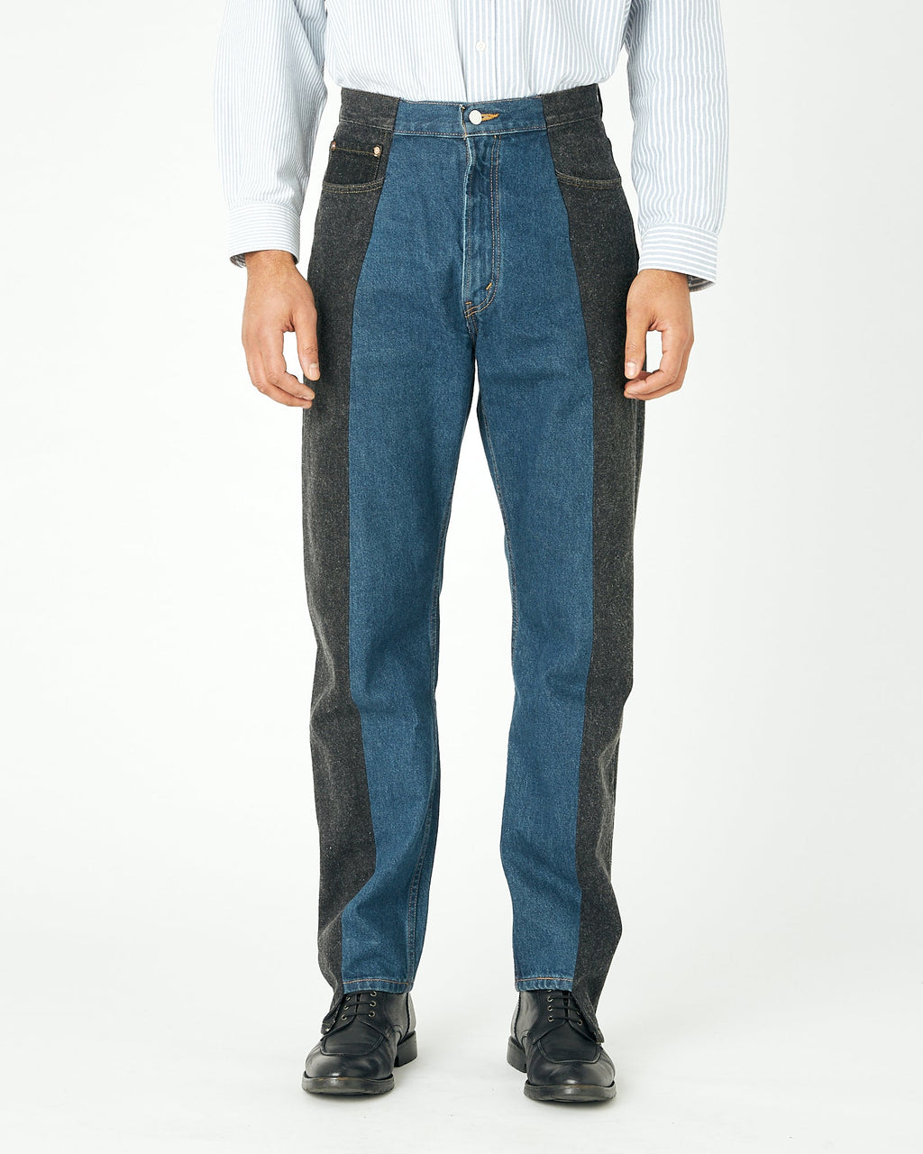 Black Dark Blue Contrast Garçon Jean - E.L.V. Denim