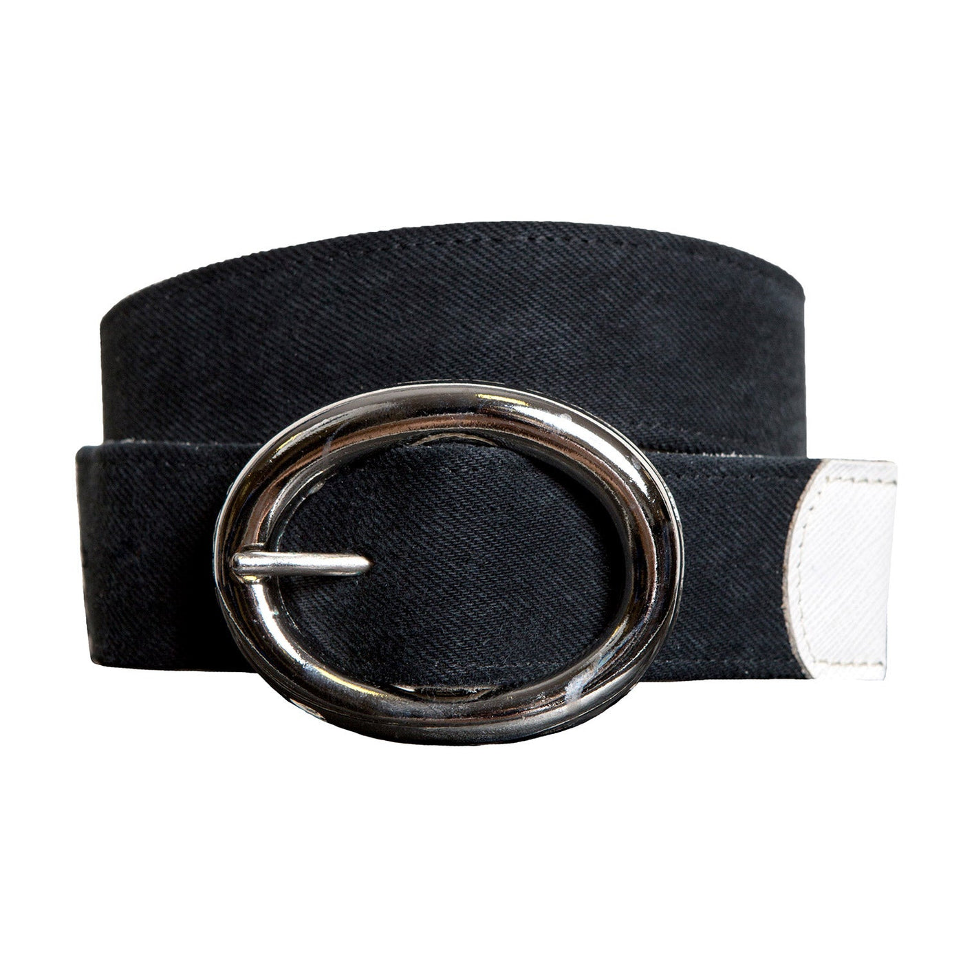 Black Denim Belt with Silver Buckle - E.L.V. Denim
