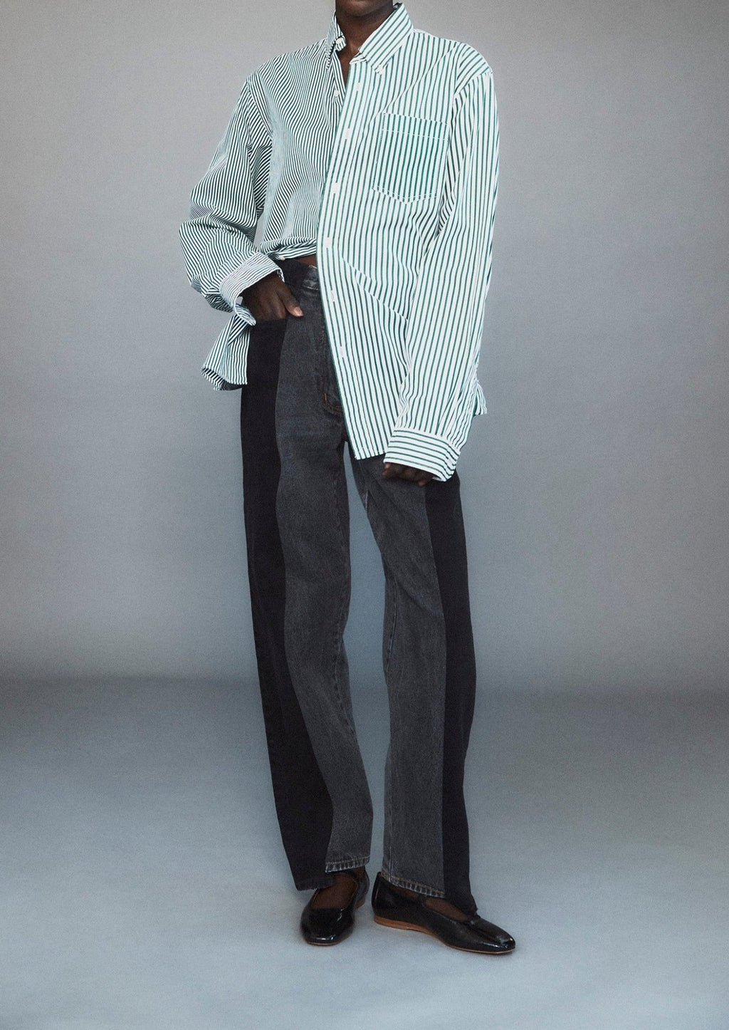 Black Grey Contrast Boyfriend Jean - E.L.V. Denim